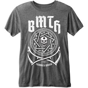Bring Me The Horizon Men's Crooked Young Burnout T-Shirt in Charcoal Size: XL Charcoal XL Bring Me The Horizon Men's Crooked Young Burnout T-Shirt in Charcoal Size: XL Charcoal XL