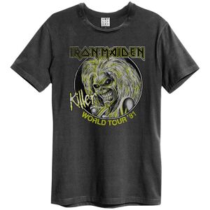 Amplified Men's Killer World Tour ´81 Iron Maiden T-Shirt in Charcoal Size: Large Charcoal L Amplified Men's Killer World Tour ´81 Iron Maiden T-Shirt in Charcoal Size: Large Charcoal L
