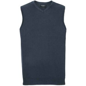 Russell Collection Men's Knitted V Neck Sleeveless Sweatshirt in Navy Size: Medium Navy M Russell Collection Men's Knitted V Neck Sleeveless Sweatshirt in Navy Size: Medium Navy M