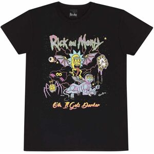Rick & Morty Men's Oh It Gets Darker T-Shirt in Black Size: 2XL Black 2XL Rick & Morty Men's Oh It Gets Darker T-Shirt in Black Size: 2XL Black 2XL