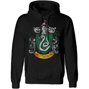 Harry Potter Men's Slytherin Distressed Hoodie in Black Size: XL Black XL Harry Potter Men's Slytherin Distressed Hoodie in Black Size: XL Black XL
