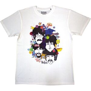 The Beatles Men's Yellow Submarine Heads Collage Back Print T-Shirt in White Size: Large White L The Beatles Men's Yellow Submarine Heads Collage Back Print T-Shirt in White Size: Large White L