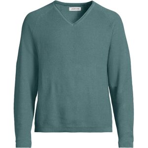 lands end Lands' End Men's Cotton Twist V-neck Jumper in Bottle Green Size: Large Bottle Green L lands end Lands' End Men's Cotton Twist V-neck Jumper in Bottle Green Size: Large Bottle Green L