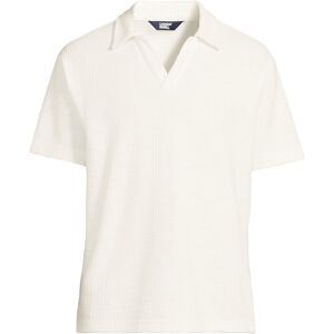 lands end Lands' End Men's Textured Johnny Collar Polo Shirt in Off-White Size: XL Off-White XL lands end Lands' End Men's Textured Johnny Collar Polo Shirt in Off-White Size: XL Off-White XL