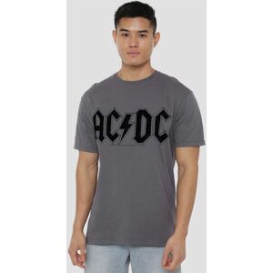 AC/DC Men's Worn Logo T-Shirt, Charcoal Size: 3XL Charcoal 3XL AC/DC Men's Worn Logo T-Shirt, Charcoal Size: 3XL Charcoal 3XL