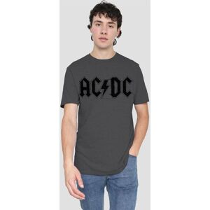 AC/DC Men's Worn Logo T-Shirt-Charcoal in Charcoal Size: 3XL Charcoal 3XL AC/DC Men's Worn Logo T-Shirt-Charcoal in Charcoal Size: 3XL Charcoal 3XL