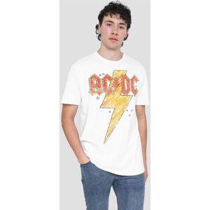 AC/DC Men's Sketch Bolt T-Shirt, White Size: 5XL White 5XL AC/DC Men's Sketch Bolt T-Shirt, White Size: 5XL White 5XL