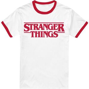 Stranger Things Main Logo Ringer Ringer T-Shirt, White/Red Size: Medium Multicolor M Stranger Things Main Logo Ringer Ringer T-Shirt, White/Red Size: Medium Multicolor M