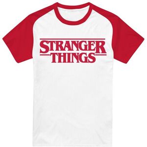 Stranger Things Main Logo Raglan Short Sleeve Baseball Tee, White/Red Size: XL Multicolor XL Stranger Things Main Logo Raglan Short Sleeve Baseball Tee, White/Red Size: XL Multicolor XL