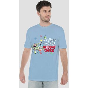 Toy Story Men's Buzz Lightyear No Batteries Needed Christmas Cheer T-Shirt Light Blue Size: XL Light Blue XL Toy Story Men's Buzz Lightyear No Batteries Needed Christmas Cheer T-Shirt Light Blue Size: XL Light Blue XL