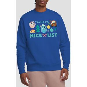 Toy Story Men's Christmas Santa's List Buzz Lightyear, Sully, Mater Sweatshirt Royal Size: 2XL Royal 2XL Toy Story Men's Christmas Santa's List Buzz Lightyear, Sully, Mater Sweatshirt Royal Size: 2XL Royal 2XL