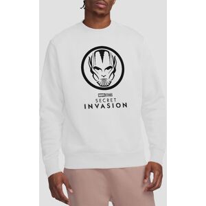 Marvel Men's Secret Invasion Mono Badge Sweatshirt White Size: Medium White M Marvel Men's Secret Invasion Mono Badge Sweatshirt White Size: Medium White M