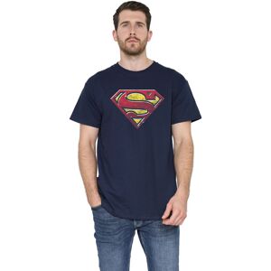 DC Comics Men's Superman Pop Logo T-Shirt in Navy Size: Medium Navy M DC Comics Men's Superman Pop Logo T-Shirt in Navy Size: Medium Navy M