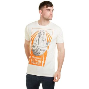 Star Wars Men's New Falcon Cotton T-shirt in Ivory Size: XL Ivory XL Star Wars Men's New Falcon Cotton T-shirt in Ivory Size: XL Ivory XL