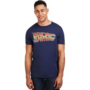 Back To The Future Men's Logo Cotton T-Shirt Navy Size: Medium Navy M Back To The Future Men's Logo Cotton T-Shirt Navy Size: Medium Navy M