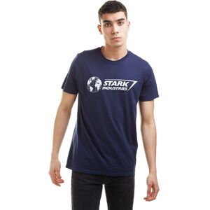 Marvel Men's Stark Logo Cotton T-Shirt Navy Size: XL Navy XL Marvel Men's Stark Logo Cotton T-Shirt Navy Size: XL Navy XL