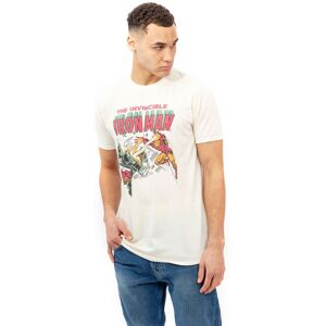 Marvel Men's Iron Man Blast Cotton T-shirt in Beige Size: Small Beige S Marvel Men's Iron Man Blast Cotton T-shirt in Beige Size: Small Beige S