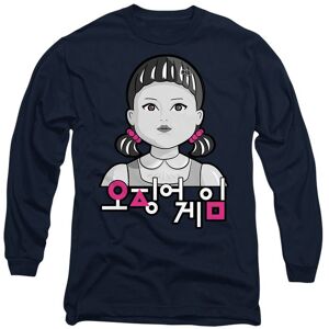 Squid Game Men's YOUNG-HEE POP ART Long Sleeve T-Shirt in Navy Size: Small Navy S Squid Game Men's YOUNG-HEE POP ART Long Sleeve T-Shirt in Navy Size: Small Navy S