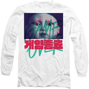 Squid Game Men's DUO TONE YOUNG-HEE Long Sleeve T-Shirt, White Size: XL White XL Squid Game Men's DUO TONE YOUNG-HEE Long Sleeve T-Shirt, White Size: XL White XL