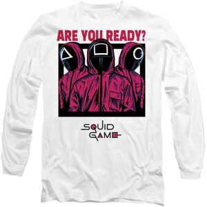 Squid Game Men's GUARDS ARE YOU READY COMIC Long Sleeve T-Shirt, White Size: XL White XL Squid Game Men's GUARDS ARE YOU READY COMIC Long Sleeve T-Shirt, White Size: XL White XL