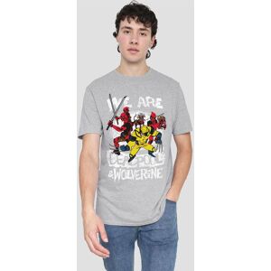 Marvel Men's SKETCHBOOK WE ARE DEADPOOL & WOLVERINE T-Shirt, Athletic Heather in Light Grey Size: Medium Light Grey M Marvel Men's SKETCHBOOK WE ARE DEADPOOL & WOLVERINE T-Shirt, Athletic Heather in Light Grey Size: Medium Light Grey M