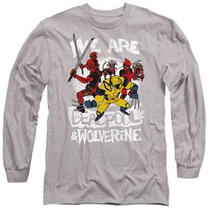 Marvel Men's SKETCHBOOK WE ARE DEADPOOL & WOLVERINE Long Sleeve T-Shirt, Athletic Heather in Light Grey Size: Large Light Grey L Marvel Men's SKETCHBOOK WE ARE DEADPOOL & WOLVERINE Long Sleeve T-Shirt, Athletic Heather in Light Grey Size: Large Light Grey L
