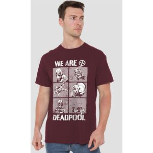 Marvel Men's DEADPOOL & WOLVERINE WE ARE DEADPOOL SKETCHBOOK GRID T-Shirt, Burgundy Size: Medium Burgundy M Marvel Men's DEADPOOL & WOLVERINE WE ARE DEADPOOL SKETCHBOOK GRID T-Shirt, Burgundy Size: Medium Burgundy M