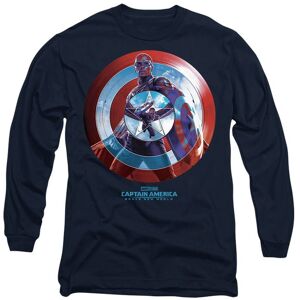 Marvel Captain America Brave New World Sam Wilson Red Long Sleeve T-Shirt, Navy Size: Medium Navy M Marvel Captain America Brave New World Sam Wilson Red Long Sleeve T-Shirt, Navy Size: Medium Navy M