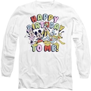Disney Mickey Mouse Friends Happy Birthday To Me Long Sleeve T-Shirt, White Size: Medium White M Disney Mickey Mouse Friends Happy Birthday To Me Long Sleeve T-Shirt, White Size: Medium White M