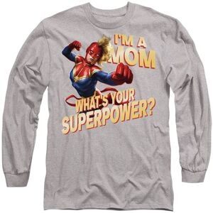 Marvel Captain Mother's Day Mom Superpower Long Sleeve T-Shirt, Athletic Heather in Light Grey Size: 2XL Light Grey 2XL Marvel Captain Mother's Day Mom Superpower Long Sleeve T-Shirt, Athletic Heather in Light Grey Size: 2XL Light Grey 2XL