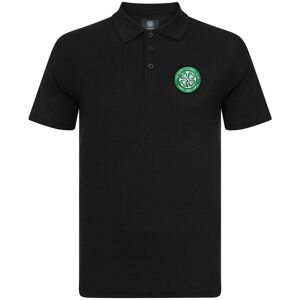 Celtic FC Men's Adults Crest Polo Shirt in True Black Size: Small True Black S Celtic FC Men's Adults Crest Polo Shirt in True Black Size: Small True Black S