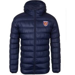 West Ham United FC Men's Adults Hooded Quilted Jacket Winter Coat in Blue Size: Medium Blue M West Ham United FC Men's Adults Hooded Quilted Jacket Winter Coat in Blue Size: Medium Blue M