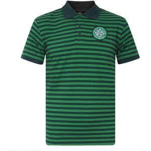 Celtic FC Men's Adults Striped Polo Shirt in Green Size: Medium Green M Celtic FC Men's Adults Striped Polo Shirt in Green Size: Medium Green M