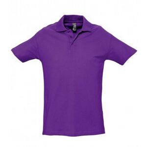 SOL'S Men's Spring II Short Sleeve Heavyweight Polo Shirt in Purple Size: XL Purple XL SOL'S Men's Spring II Short Sleeve Heavyweight Polo Shirt in Purple Size: XL Purple XL