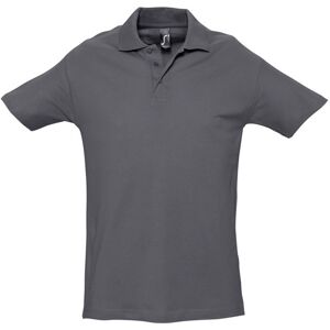 SOL'S Men's Spring II Short Sleeve Heavyweight Polo Shirt in Dark Grey Size: Small Dark Grey S SOL'S Men's Spring II Short Sleeve Heavyweight Polo Shirt in Dark Grey Size: Small Dark Grey S