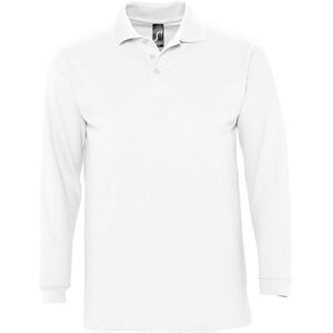 SOL'S Men's Winter II Long Sleeve Pique Cotton Polo Shirt in White Size: XL White XL SOL'S Men's Winter II Long Sleeve Pique Cotton Polo Shirt in White Size: XL White XL