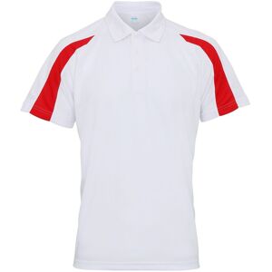 AWDis Men's Just Cool Short Sleeve Contrast Panel Polo Shirt in White Size: Small White S AWDis Men's Just Cool Short Sleeve Contrast Panel Polo Shirt in White Size: Small White S