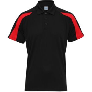 AWDis Men's Just Cool Short Sleeve Contrast Panel Polo Shirt in Jet Black Size: Medium Jet Black M AWDis Men's Just Cool Short Sleeve Contrast Panel Polo Shirt in Jet Black Size: Medium Jet Black M