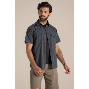 Craghoppers Men's NosiDefense Cotton-Blend 'Kiwi' Short Sleeve Shirt in Dark Grey Size: Small Dark Grey S Craghoppers Men's NosiDefense Cotton-Blend 'Kiwi' Short Sleeve Shirt in Dark Grey Size: Small Dark Grey S