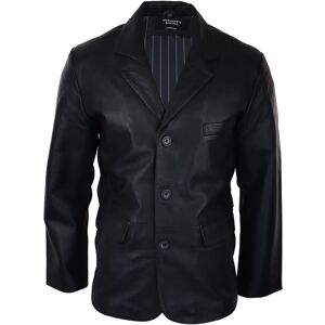 TruClothing Men's Real Leather Smart Casual Blazer in Black Size: 5XL Black 5XL TruClothing Men's Real Leather Smart Casual Blazer in Black Size: 5XL Black 5XL