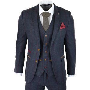 Paul Andrew Men's Madrid Herringbone Tweed 3 Piece Navy Suit Size: 34R Navy 34R Paul Andrew Men's Madrid Herringbone Tweed 3 Piece Navy Suit Size: 34R Navy 34R
