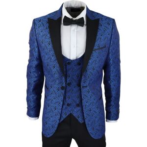 TruClothing Men's Paisley Tuxedo Blazer Waistcoat Jacket in Blue Size: 48R Blue 48R TruClothing Men's Paisley Tuxedo Blazer Waistcoat Jacket in Blue Size: 48R Blue 48R