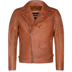 Infinity Leather Men's Cross Zip Leather Biker Jacket - Gibraltar in Tan Size: Medium Tan M Infinity Leather Men's Cross Zip Leather Biker Jacket - Gibraltar in Tan Size: Medium Tan M