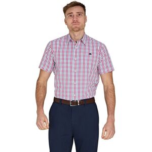 Raging Bull Men's Short Sleeve Large Check Cotton Poplin Shirt in Pink Size: 6XL Pink 6XL Raging Bull Men's Short Sleeve Large Check Cotton Poplin Shirt in Pink Size: 6XL Pink 6XL