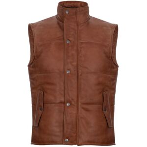 Infinity Leather Men's Puffer Warmer Waistcoat Sleeveless Padded Leather Jacket in Tan Size: XS Tan XS Infinity Leather Men's Puffer Warmer Waistcoat Sleeveless Padded Leather Jacket in Tan Size: XS Tan XS