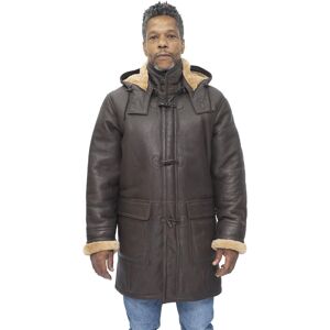 Infinity Leather Men's Sheepskin Leather Hooded Duffle Coat-Leatherhead in Brown Size: 5XL Brown 5XL Infinity Leather Men's Sheepskin Leather Hooded Duffle Coat-Leatherhead in Brown Size: 5XL Brown 5XL