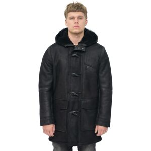Infinity Leather Men's Winter Sheepskin Leather Hooded Duffle Coat-Langport in Black Size: XL Black XL Infinity Leather Men's Winter Sheepskin Leather Hooded Duffle Coat-Langport in Black Size: XL Black XL