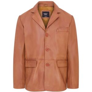 Infinity Leather Men's 3 Button Italian Leather Blazer Jacket - Fauske in Tan Size: 4XL Tan 4XL Infinity Leather Men's 3 Button Italian Leather Blazer Jacket - Fauske in Tan Size: 4XL Tan 4XL