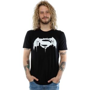 DC Comics Men's Batman v Superman Beaten Logo T-Shirt in Black Size: Medium Black M DC Comics Men's Batman v Superman Beaten Logo T-Shirt in Black Size: Medium Black M