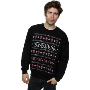 Marvel Men's Deadpool Logo Christmas Sweatshirt in Black Size: 2XL Black 2XL Marvel Men's Deadpool Logo Christmas Sweatshirt in Black Size: 2XL Black 2XL